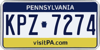 PA license plate KPZ7274
