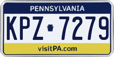 PA license plate KPZ7279