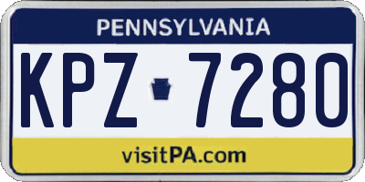 PA license plate KPZ7280