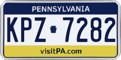 PA license plate KPZ7282