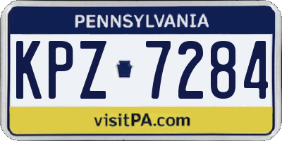 PA license plate KPZ7284