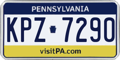 PA license plate KPZ7290