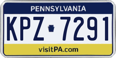 PA license plate KPZ7291