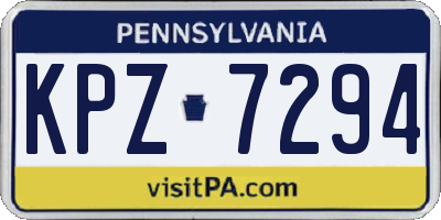 PA license plate KPZ7294