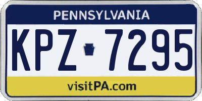 PA license plate KPZ7295