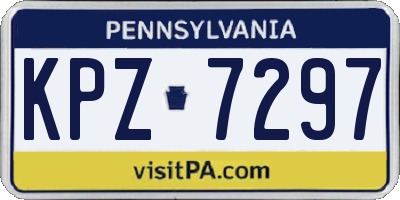 PA license plate KPZ7297