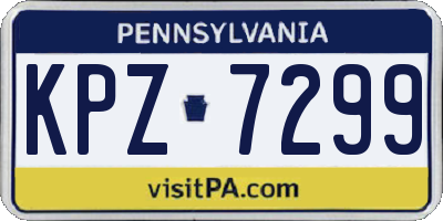 PA license plate KPZ7299