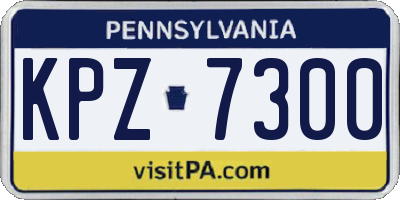 PA license plate KPZ7300