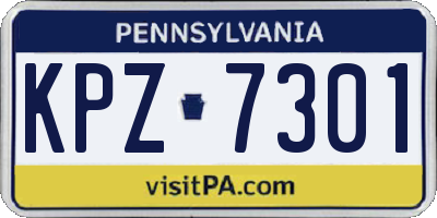 PA license plate KPZ7301