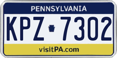 PA license plate KPZ7302