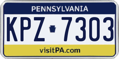 PA license plate KPZ7303