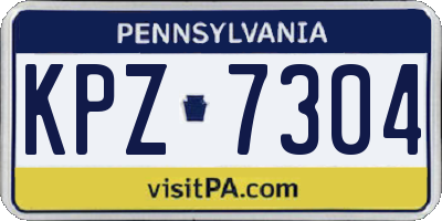 PA license plate KPZ7304