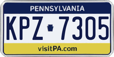PA license plate KPZ7305