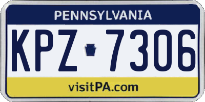 PA license plate KPZ7306