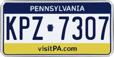 PA license plate KPZ7307