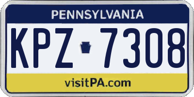 PA license plate KPZ7308