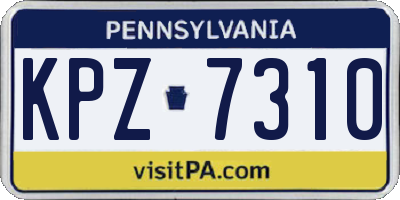 PA license plate KPZ7310