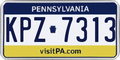 PA license plate KPZ7313