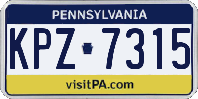 PA license plate KPZ7315