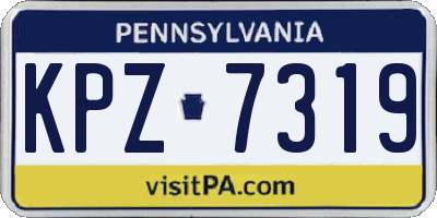 PA license plate KPZ7319