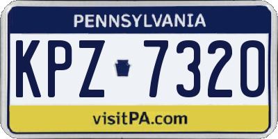 PA license plate KPZ7320