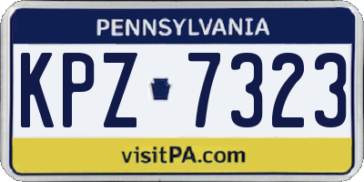 PA license plate KPZ7323