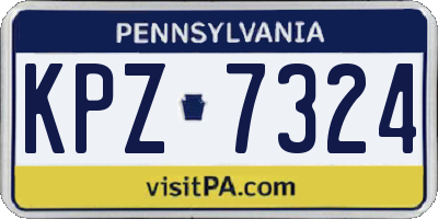 PA license plate KPZ7324