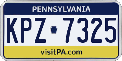 PA license plate KPZ7325