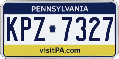PA license plate KPZ7327