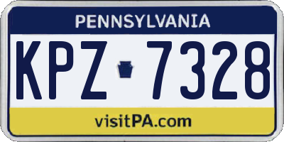 PA license plate KPZ7328