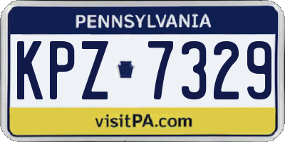PA license plate KPZ7329