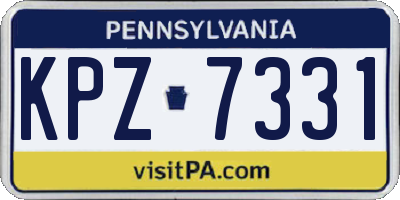 PA license plate KPZ7331