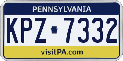 PA license plate KPZ7332