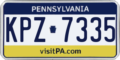 PA license plate KPZ7335