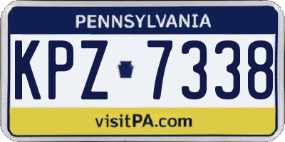 PA license plate KPZ7338