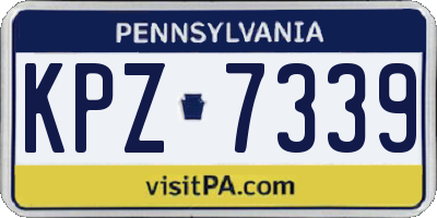 PA license plate KPZ7339