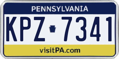 PA license plate KPZ7341