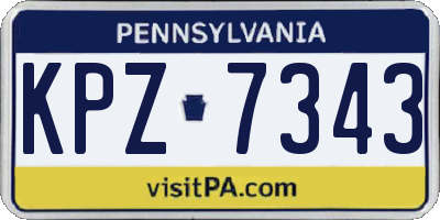 PA license plate KPZ7343