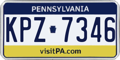 PA license plate KPZ7346