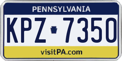 PA license plate KPZ7350
