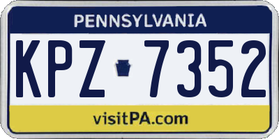 PA license plate KPZ7352