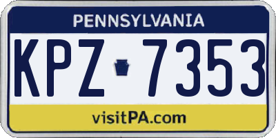 PA license plate KPZ7353