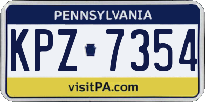 PA license plate KPZ7354