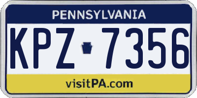 PA license plate KPZ7356