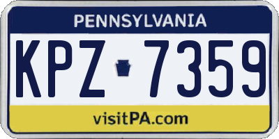 PA license plate KPZ7359