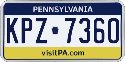 PA license plate KPZ7360