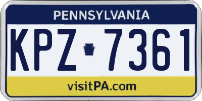 PA license plate KPZ7361