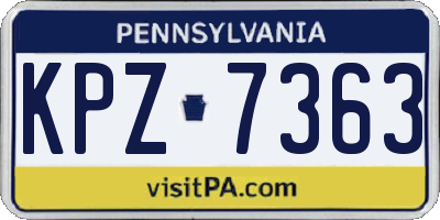 PA license plate KPZ7363