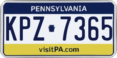 PA license plate KPZ7365