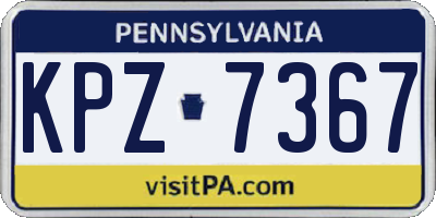 PA license plate KPZ7367